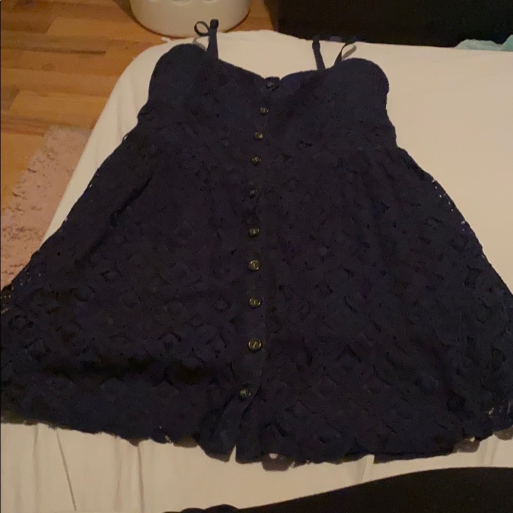 Juniors size L Bottom down navy dress.